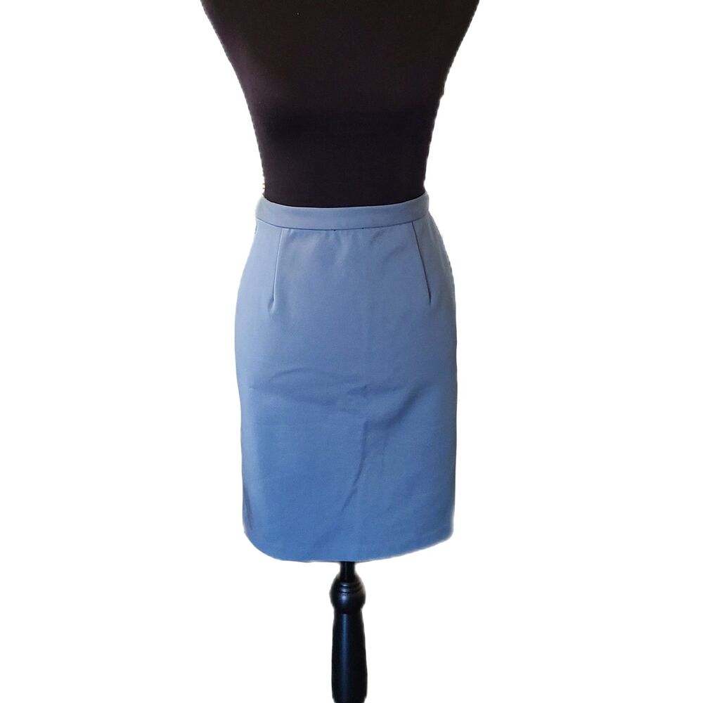 27 Quai De Seine Paris NWOT Slate Blue Pleated Pencil Skirt, EU Size 38 / US 6